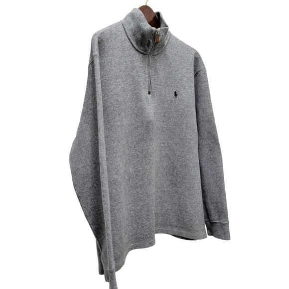 Polo Ralph Lauren Long-Sleeves Gray Men’s Quarter Zip Pullover XL - Picture 2 of 5
